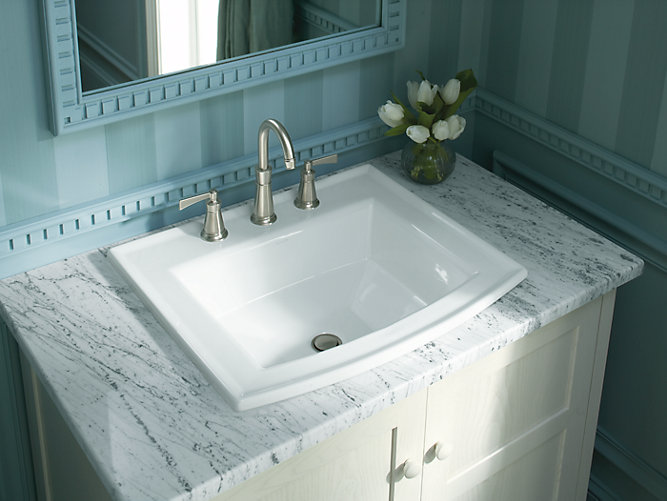 K 2356 8 Archer Drop In Sink With, Kohler Archer R Drop In Bathroom Sink With Single Faucet Hole